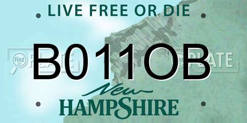 B011OB New Hampshire License Plate