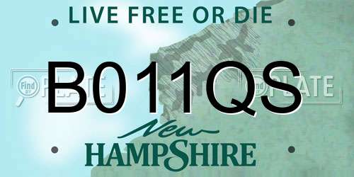B011QS New Hampshire License Plate