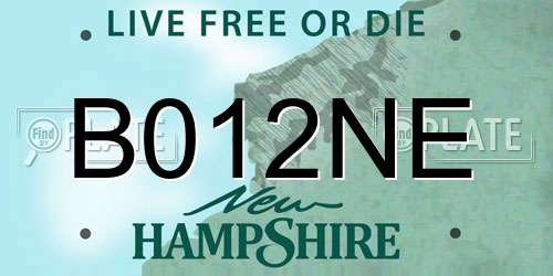 B012NE New Hampshire License Plate
