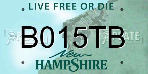 B015TB New Hampshire License Plate