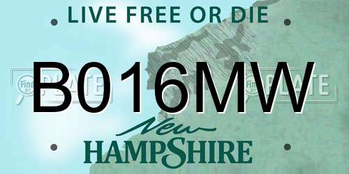 B016MW New Hampshire License Plate