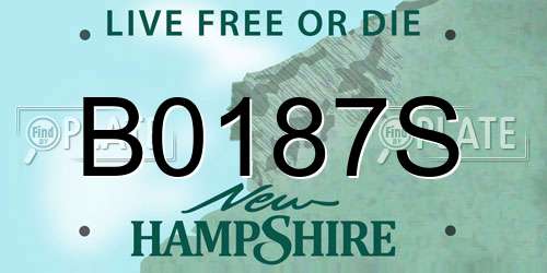 B0187S New Hampshire License Plate