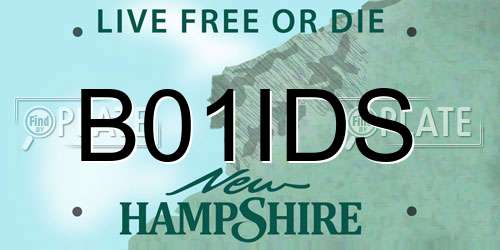 B01IDS New Hampshire License Plate