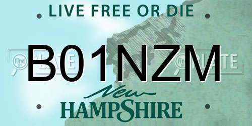 B01NZM New Hampshire License Plate