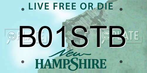 B01STB New Hampshire License Plate