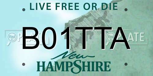 B01TTA New Hampshire License Plate