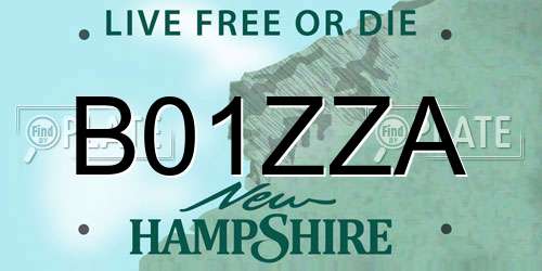 B01ZZA New Hampshire License Plate