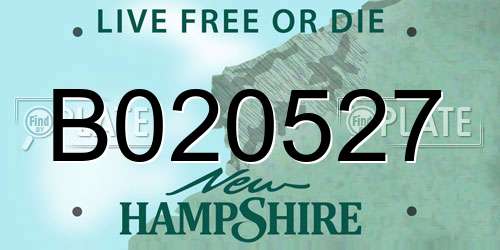 B020527 New Hampshire License Plate