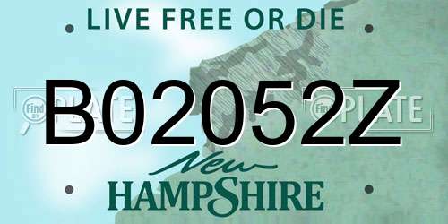 B02052Z New Hampshire License Plate