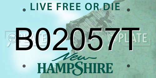 B02057T New Hampshire License Plate