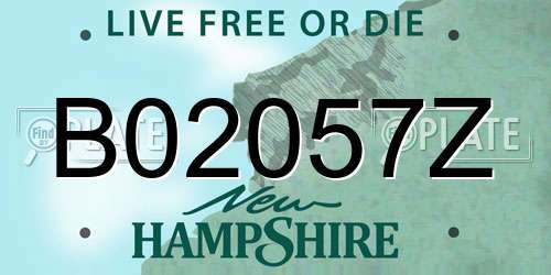 B02057Z New Hampshire License Plate