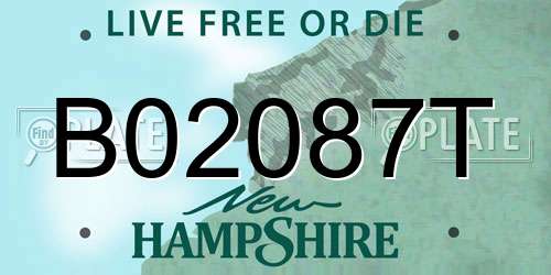 B02087T New Hampshire License Plate