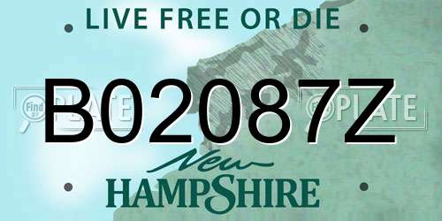 B02087Z New Hampshire License Plate