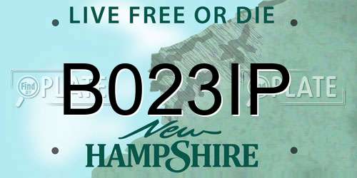 B023IP New Hampshire License Plate