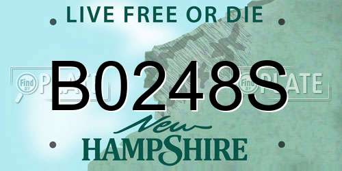 B0248S New Hampshire License Plate