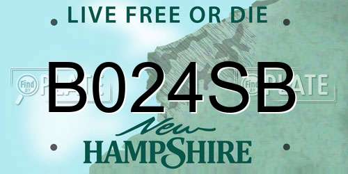 B024SB New Hampshire License Plate