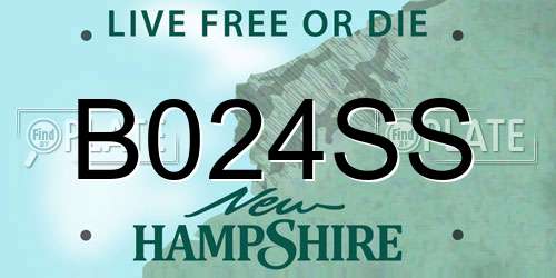 B024SS New Hampshire License Plate