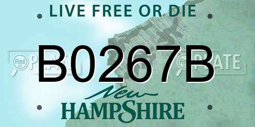 B0267B New Hampshire License Plate