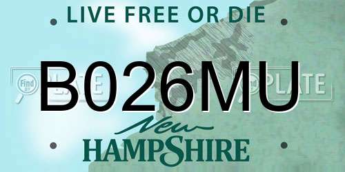 B026MU New Hampshire License Plate