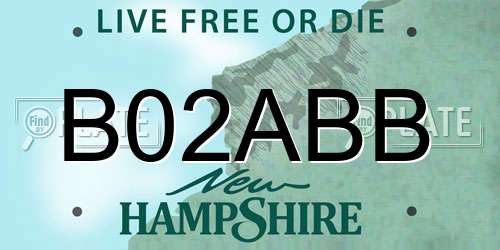 B02ABB New Hampshire License Plate