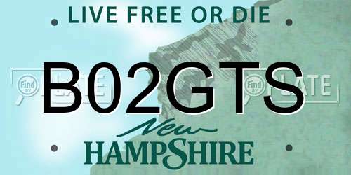 B02GTS New Hampshire License Plate
