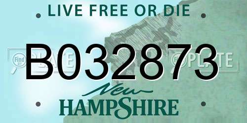 B032873 New Hampshire License Plate
