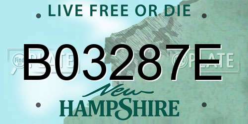 B03287E New Hampshire License Plate