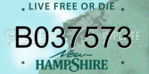 B037573 New Hampshire License Plate