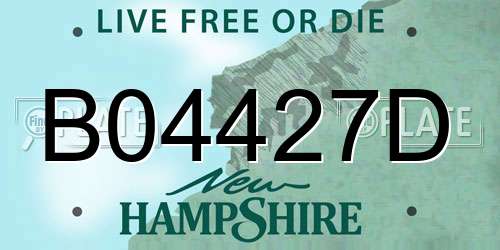 B04427D New Hampshire License Plate