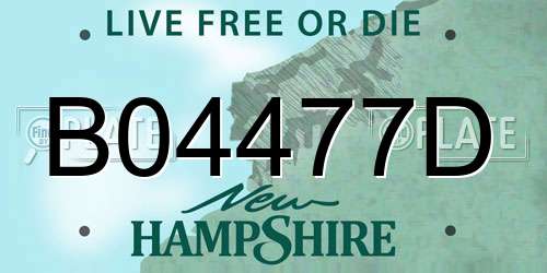 B04477D New Hampshire License Plate