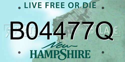 B04477Q New Hampshire License Plate