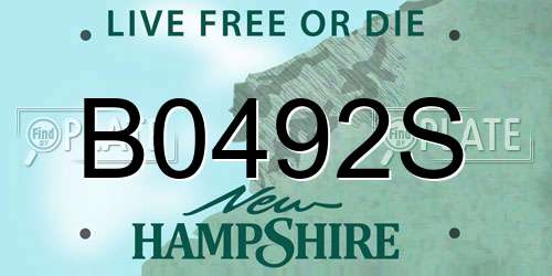 B0492S New Hampshire License Plate