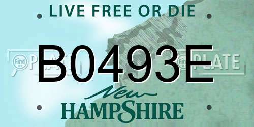 B0493E New Hampshire License Plate