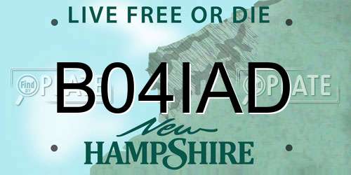 B04IAD New Hampshire License Plate