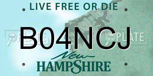 B04NCJ New Hampshire License Plate