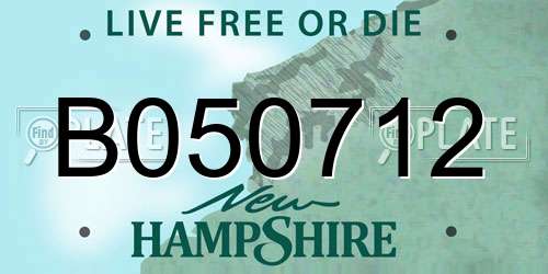 B050712 New Hampshire License Plate