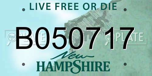 B050717 New Hampshire License Plate