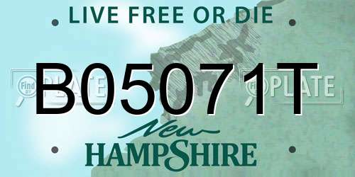 B05071T New Hampshire License Plate