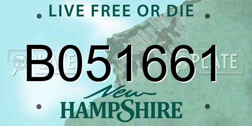 B051661 New Hampshire License Plate