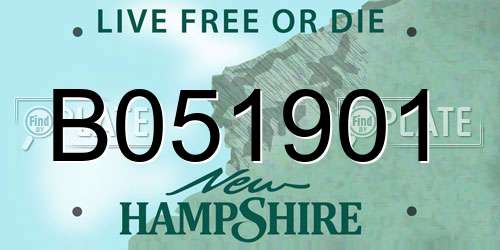 B051901 New Hampshire License Plate