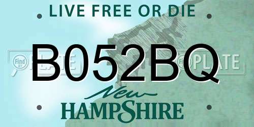 B052BQ New Hampshire License Plate