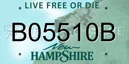 B05510B New Hampshire License Plate