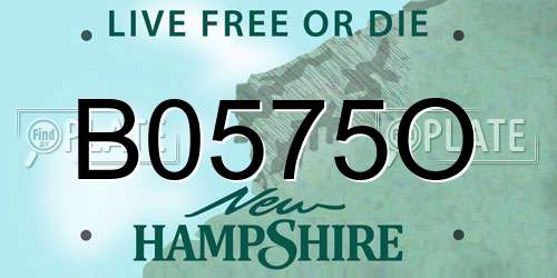 B0575O New Hampshire License Plate