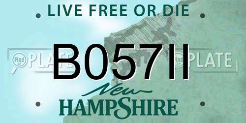 B057II New Hampshire License Plate