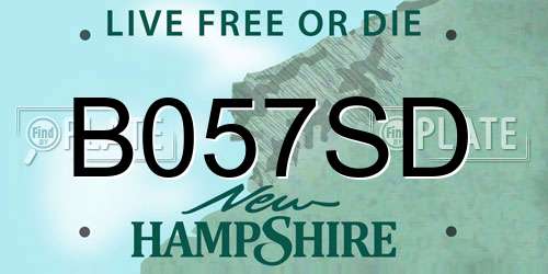 B057SD New Hampshire License Plate
