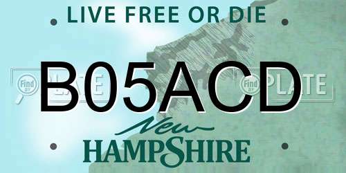 B05ACD New Hampshire License Plate