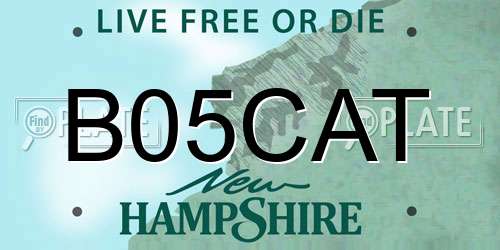 B05CAT New Hampshire License Plate