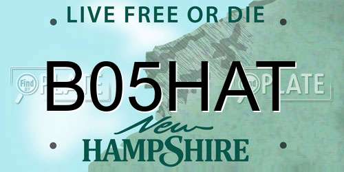 B05HAT New Hampshire License Plate