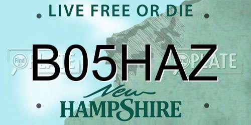 B05HAZ New Hampshire License Plate