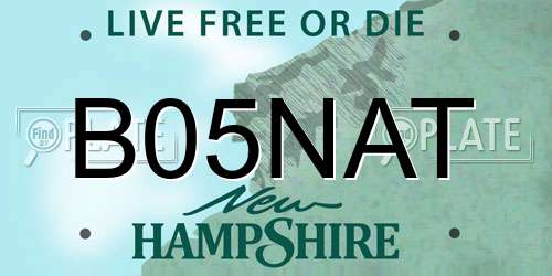 B05NAT New Hampshire License Plate